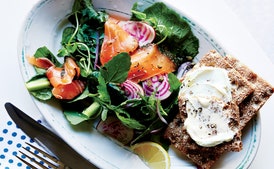Breakfast Salad with Smoked Trout and Quinoa