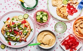 Chicken and Rice Meatballs With Hummus