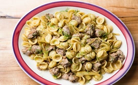 Orecchiette with Buttermilk, Peas, and Pistachios