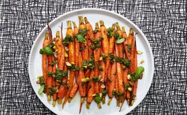Grilled Carrots With Avocado and Mint