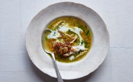 Chicken-Lentil Soup With Jammy Onions