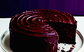 White Chocolate Truffle and Chocolate Fudge Layer Cake