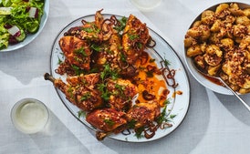 Crispy Skin Chicken with Dill and Garlic Sauce
