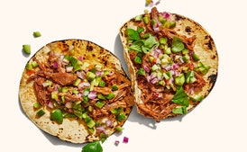 Goat Birria Tacos With Cucumber Pico de Gallo