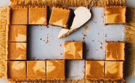 Marbled Pumpkin-Maple Cheesecake Bars