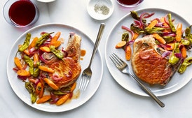 Pork Chops and Padrón Chiles en Escabèche