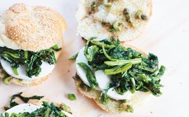 Pressed Broccoli Rabe and Mozzarella Sandwiches