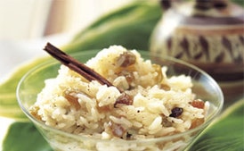 Rice Pudding with Raisins and Cinnamon