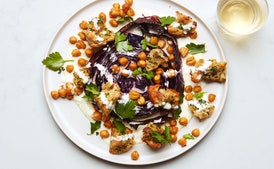 Roasted Cabbage Steaks With Crispy Chickpeas and Herby Croutons