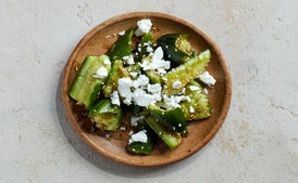 Smashed Cucumber Salad With Za'atar and Feta
