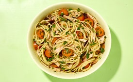 Spaghetti with Tuna, Tomatoes, Capers, and Basil