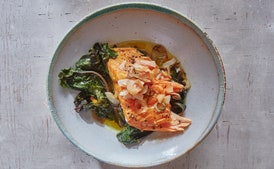 Turmeric Salmon With Coconut Crisp