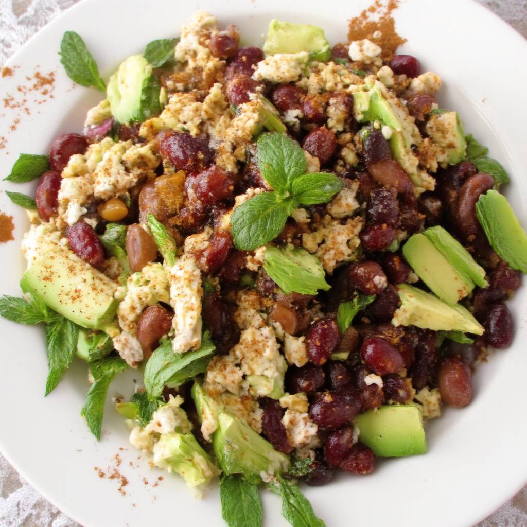 Greek Bean Salad (Fasolia Piaz) with Avocado