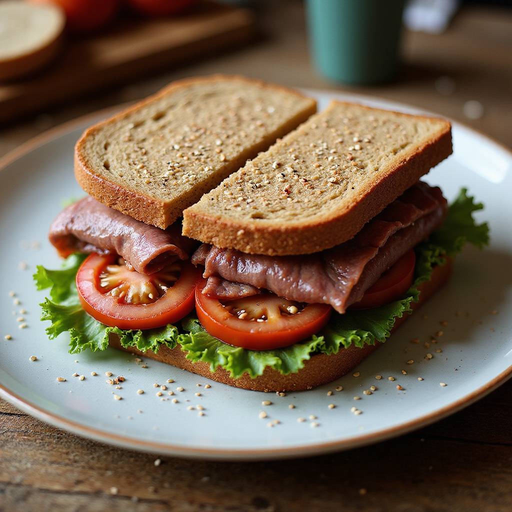Soft Rye Bread Sandwich
