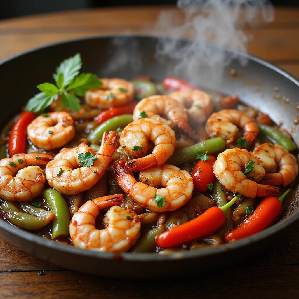 Shrimp and Bell Pepper Skillet